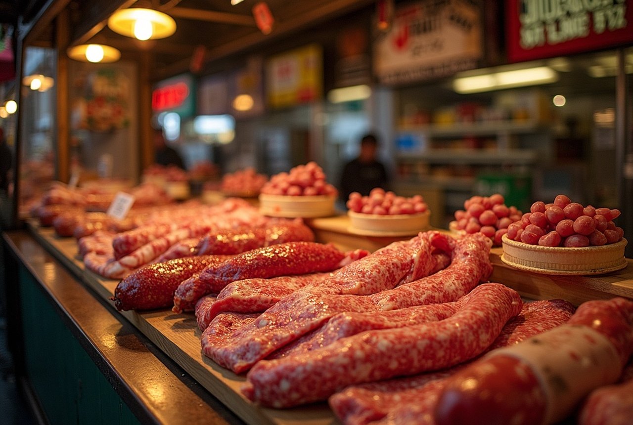 The game/exotic meat case with visible variety